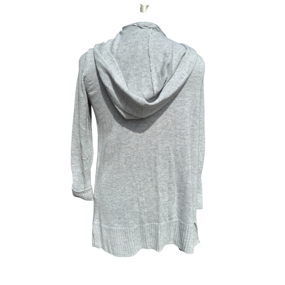 GAP Womens Gray Hooded Open Front Cardigan Sweater Size M‎ Long